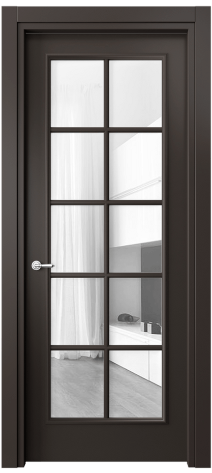 Межкомнатная дверь Париж 8102 Матовый антрацит Прозрачное стекло Цена 76999 ₽| Volhovec