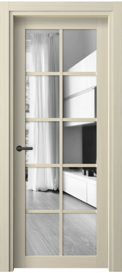 Межкомнатная дверь Нео 2106 Молочный ясень Двустороннее зеркало, триплекс Цена 35019 ₽ | Volhovec