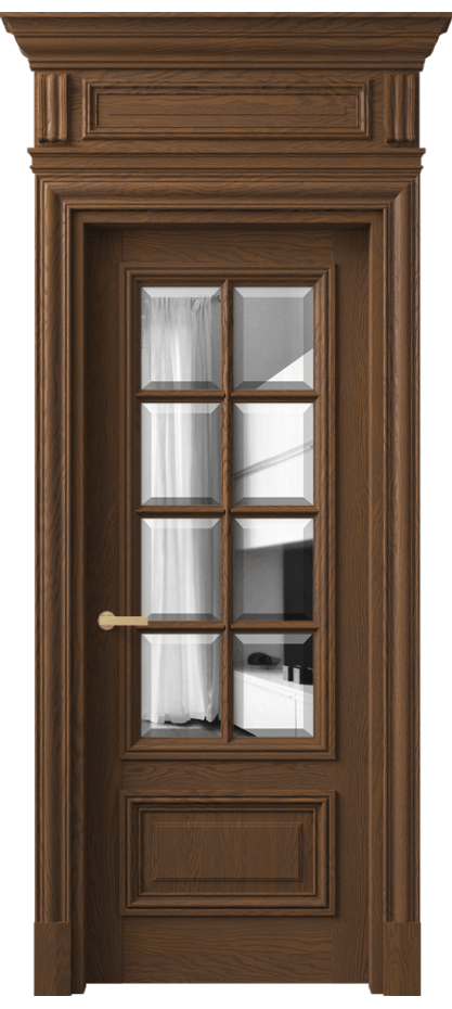 Межкомнатная дверь Антик 7316 Дуб каштановый матовый Двустороннее зеркало с фацетом, триплекс Цена 296149 ₽ | Volhovec