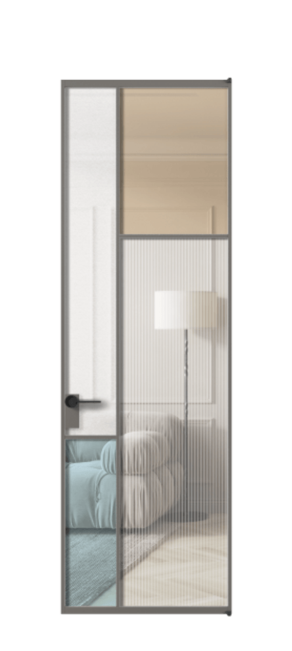 Межкомнатная дверь Мозаик АЛПЛ041.11 Алюминий классический серый Комбинация стекол Группы 1 и Группы 3 Цена 171870 ₽ | Volhovec