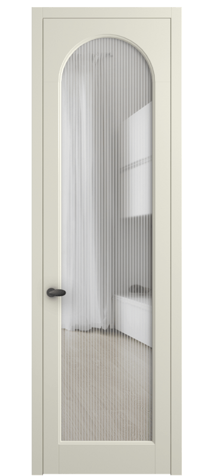 Межкомнатная дверь Палаццо 6804 Матовый молочно-белый Рифлёное стекло "Мору", триплекс Цена 105029 ₽ | Volhovec