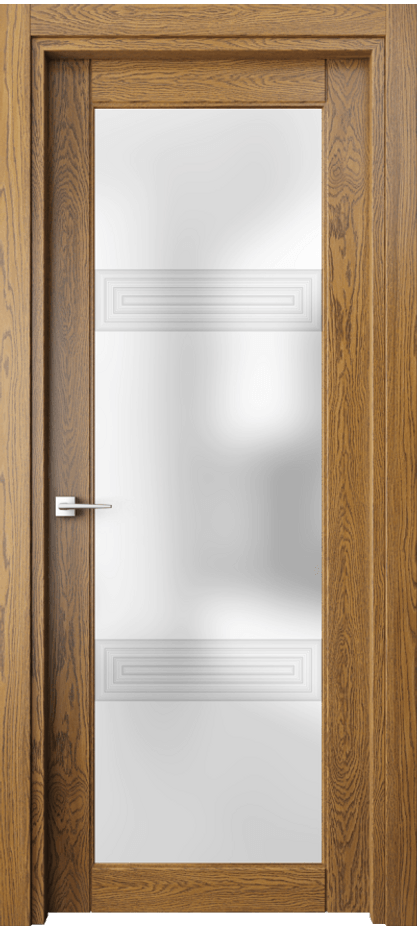Межкомнатная дверь Эго 6112 Дуб медовый Сатинированное стекло "3Д" Цена 121399 ₽ | Volhovec