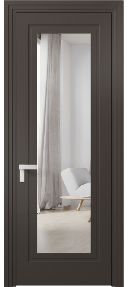 Межкомнатная дверь Рокка 8303 Матовый антрацит Двустороннее зеркало, триплекс Цена 82899 ₽ | Volhovec