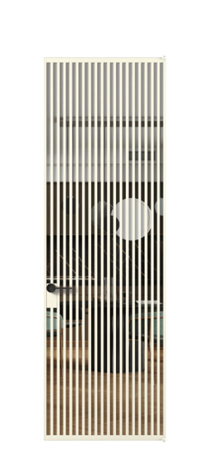 Алюминиевая дверь АЛПЛ040.06 Алюминий молочно-белый Прозрачное стекло "Кристал Вижн", калёное Цена 199890  | Volhovec