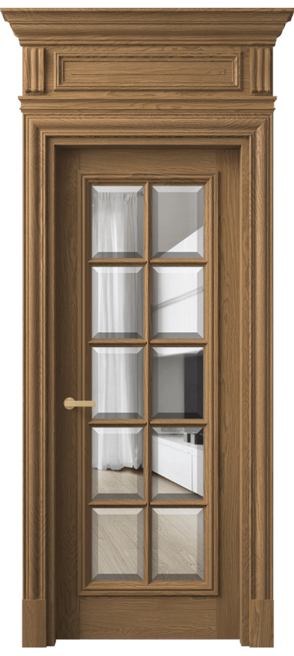 Межкомнатная дверь Антик 7310 Дуб мускатный матовый Прозрачное стекло с фацетом Цена 294149 ₽ | Volhovec