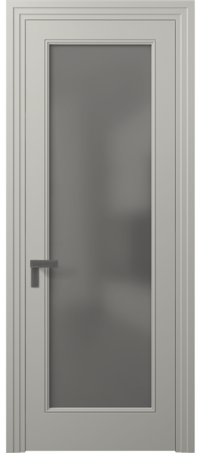 Межкомнатная дверь Рокка 8300 Матовый тёплый серый Сатинированное серое стекло, триплекс Цена 82899 ₽ | Volhovec