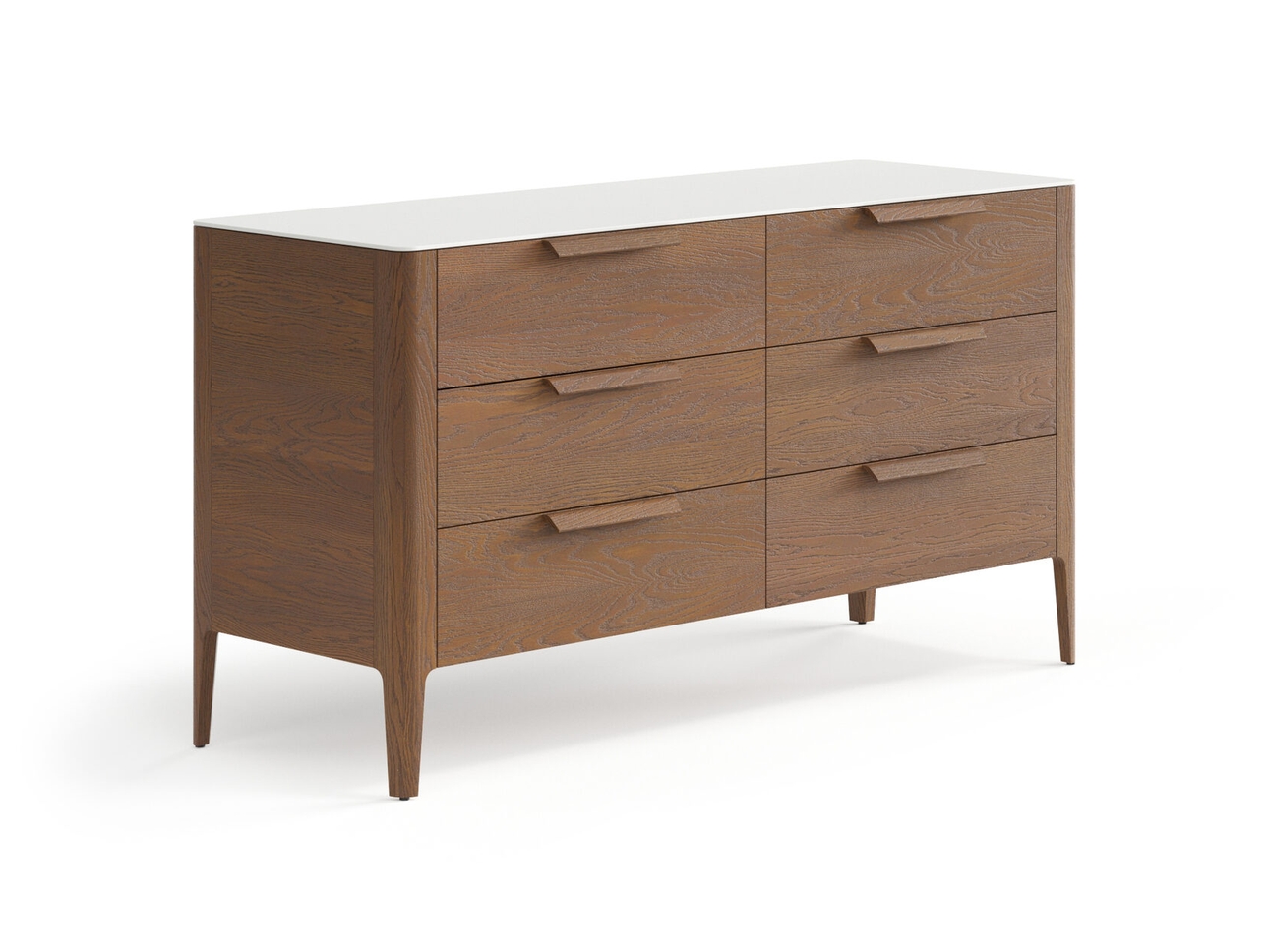 Комод Piega 6 ящиков дуб каштановый матовый