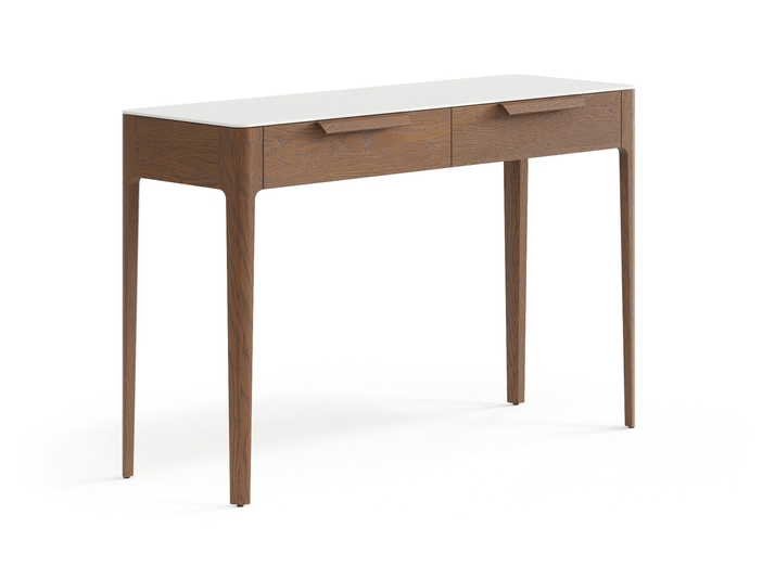 Мебель Консоль Пьега 2 ящика. Цвет Дуб каштановый матовый. Материал Массив дуба матовый. Коллекция Консоль Пьега 2 ящика. Картинка.