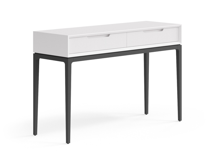 Мебель Консоль Вельвет 2 ящика. Цвет Матовый пудровый белый. Материал Гладкая эмаль. Коллекция Консоль Вельвет 2 ящика. Картинка.
