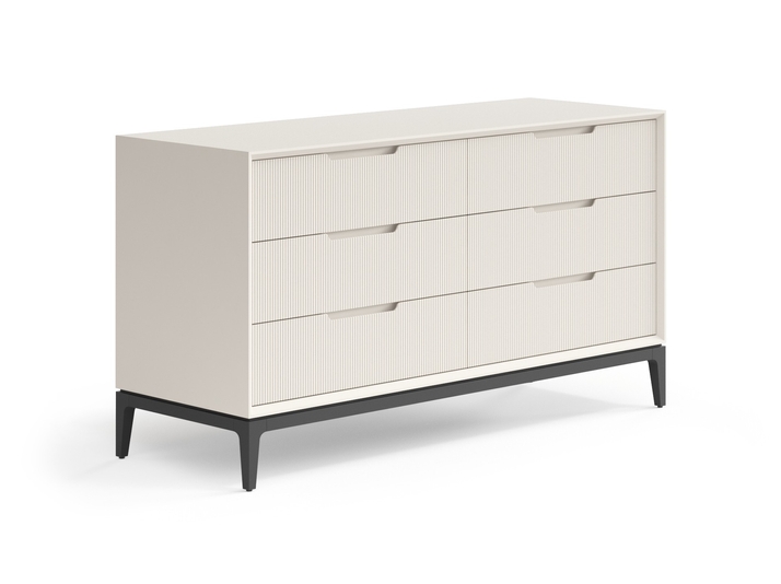 Мебель Комод Вельвет 6 ящиков. Цвет Матовый облачно-серый. Материал Гладкая эмаль. Коллекция Комод Вельвет 6 ящиков. Картинка.