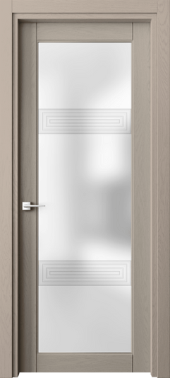 Дверь межкомнатная 6112 ДБСК 3D. Цвет Дуб бисквитный. Материал Массив дуба эмаль. Коллекция Эго. Картинка.