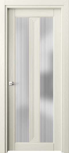 Дверь межкомнатная 6122 ДМБ ДОЖДЬ. Цвет Дуб молочно-белый. Материал Массив дуба эмаль. Коллекция Эго. Картинка.