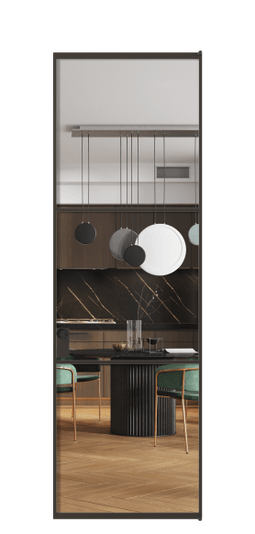 Дверь межкомнатная АЛПЛ040.03 Crystalvision ААН. Цвет Алюминий антрацит. Материал Алюминий в эмали. Коллекция Формато. Картинка.