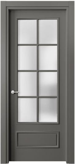 Дверь межкомнатная 8112 МКЛС САТ. Цвет Матовый классический серый. Материал Гладкая эмаль. Коллекция Париж. Картинка.