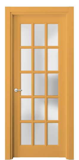 Дверь межкомнатная 6311 Пастельно-жёлтый RAL 1034. Цвет RAL Пастельно-жёлтый RAL 1034. Материал Гладкая эмаль. Коллекция Тоскана Грильято. Картинка.