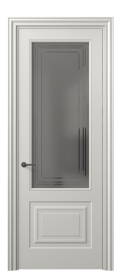 Дверь межкомнатная 8452 МСР Серый сатин с гравировкой. Цвет Матовый серый. Материал Гладкая эмаль. Коллекция Маскот. Картинка.