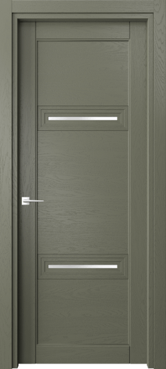 Дверь межкомнатная 6113 ДОТ САТ. Цвет Дуб оливковый тёмный. Материал Массив дуба эмаль. Коллекция Эго. Картинка.
