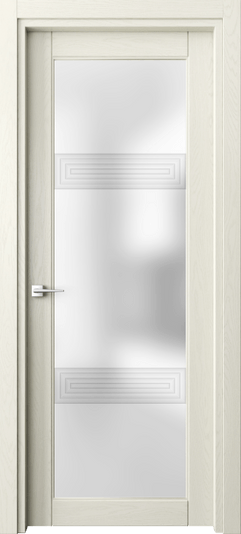 Дверь межкомнатная 6112 ДМБ 3D. Цвет Дуб молочно-белый. Материал Массив дуба эмаль. Коллекция Эго. Картинка.