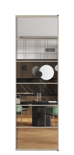 Дверь межкомнатная АЛПЛ040.04 Crystalvision АБСК. Цвет Алюминий бисквитный. Материал Алюминий в эмали. Коллекция Формато. Картинка.