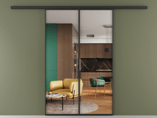 Перегородка Формато вдоль стены 2 створки