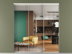 Перегородка Формато внутри проёма 3 створки с синхронным механизмом