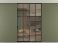 Перегородка Формато внутри проёма скрытое крепление в потолок 2 створки